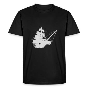 navire pirate - T-shirt Premium bio Homme - noir - Devant - Nico (187cm)