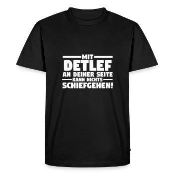 Prénom Detlef - T-shirt Premium bio Homme - noir - Devant - Nico (187cm)