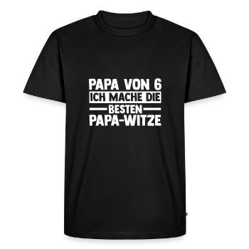 Dad of 6 children - Men's Premium Organic T-Shirt - black - Front - Nico (187cm)