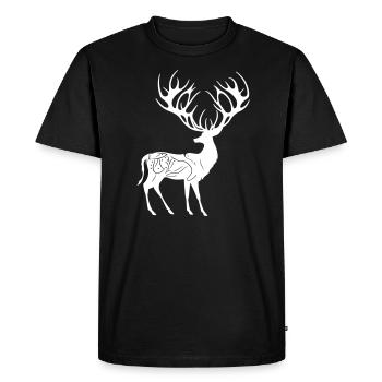 Silhouette de la tribu du cerf - T-shirt Premium bio Homme - noir - Devant - Nico (187cm)