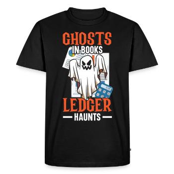 Les fantômes dans les livres Le grand livre général hante la comptabilité - T-shirt Premium bio Homme - noir - Devant - Nico (187cm)