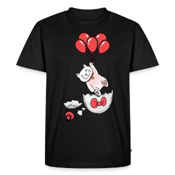 Naissance de chat bébé ballons coquille d’oeuf hatch - T-shirt Premium bio Homme - noir - Devant - Nico (187cm)