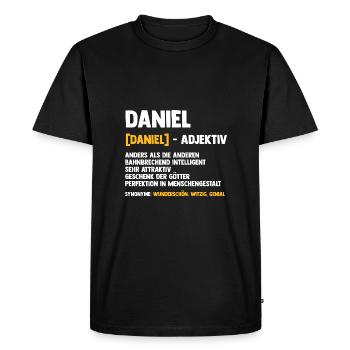 Daniel - T-shirt Premium bio Homme - noir - Devant - Nico (187cm)