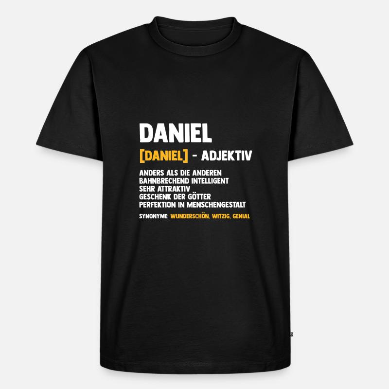 Daniel - Männer Premium Bio T-Shirt - Schwarz