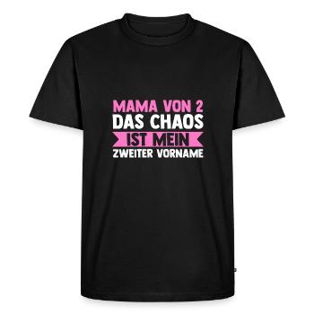 Mom of 2 children - Men's Premium Organic T-Shirt - black - Front - Nico (187cm)
