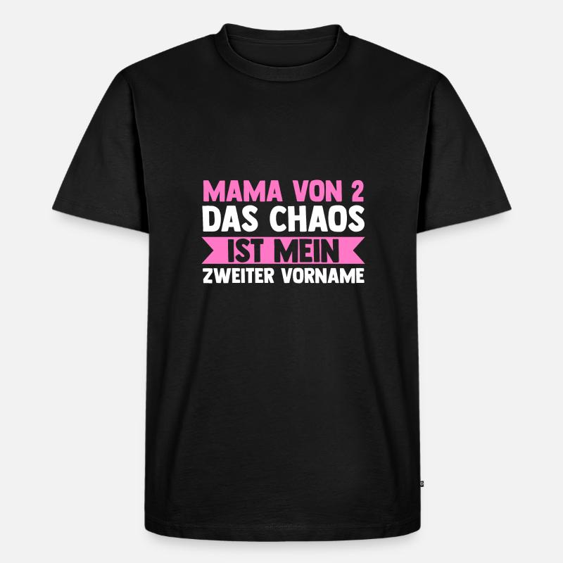 Mama Von 2 Kindern - Männer Premium Bio T-Shirt - Schwarz