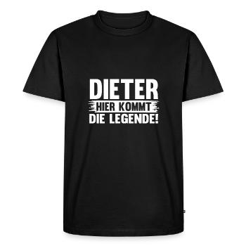 Prénom Dieter - T-shirt Premium bio Homme - noir - Devant - Nico (187cm)