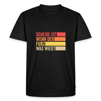 Shit Is When The Fart Weighs What - Men's Premium Organic T-Shirt - black - Front - Nico (187cm)