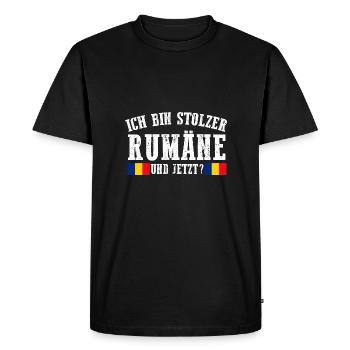 Roumain Roumanie Roumanie - T-shirt Premium bio Homme - noir - Devant - Nico (187cm)