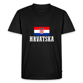 Croates Croates Croates Croatine Hrvatska Croatie - T-shirt Premium bio Homme - noir - Devant - Nico (187cm)