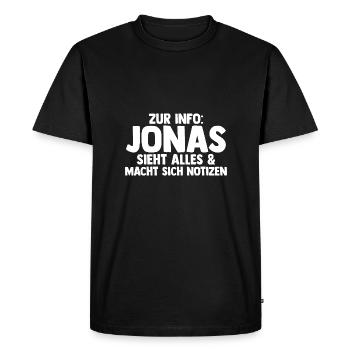 Jonas - T-shirt Premium bio Homme - noir - Devant - Nico (187cm)