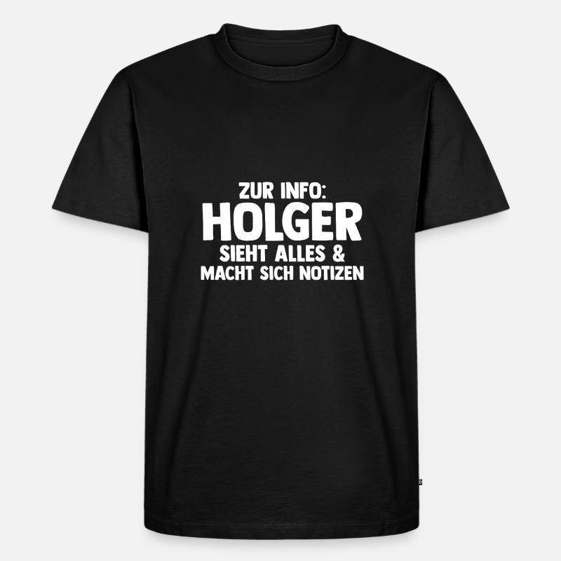 Holger - Männer Premium Bio T-Shirt - Schwarz