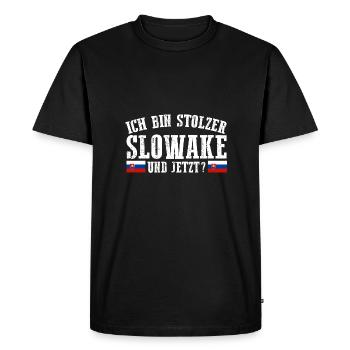 Slovaquie Slovaquie - T-shirt Premium bio Homme - noir - Devant - Nico (187cm)