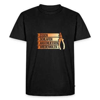 Maître électricien Ingénieur électricien Électricien - T-shirt Premium bio Homme - noir - Devant - Nico (187cm)