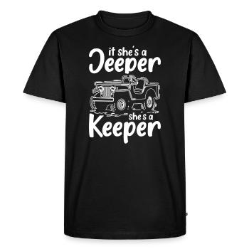 Jeeper et Keeper - T-shirt Premium bio Homme - noir - Devant - Nico (187cm)