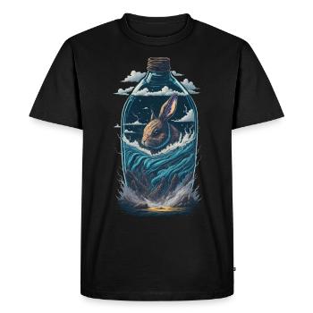 Bouteille de lapin - T-shirt Premium bio Homme - noir - Devant - Nico (187cm)