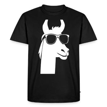 Funny Alpaca Wearing Sunglasses Cool Alpacas - Men's Premium Organic T-Shirt - black - Front - Nico (187cm)