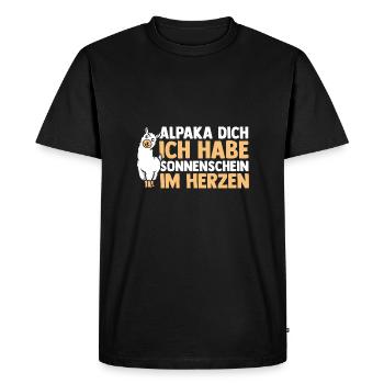 Alpaga - T-shirt Premium bio Homme - noir - Devant - Nico (187cm)