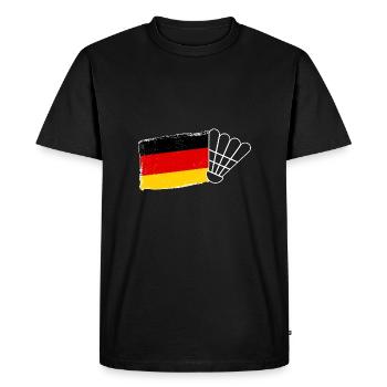 Badminton German Flag Badminton - Men's Premium Organic T-Shirt - black - Front - Nico (187cm)