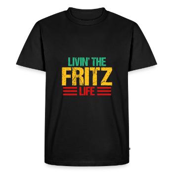 Fritz - Men's Premium Organic T-Shirt - black - Front - Nico (187cm)