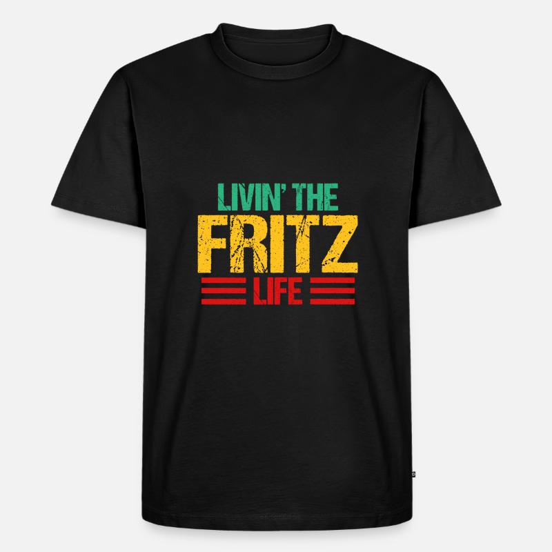 Fritz - Männer Premium Bio T-Shirt - Schwarz