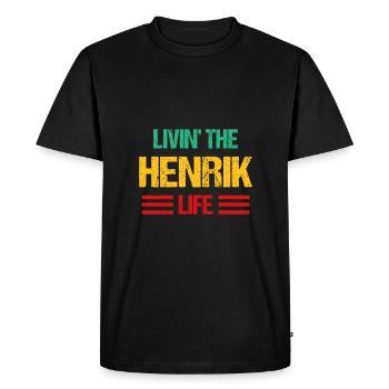 Henrik - T-shirt Premium bio Homme - noir - Devant - Nico (187cm)