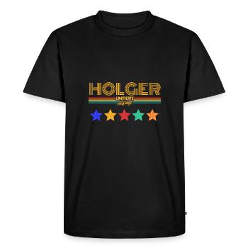 Holger - T-shirt Premium bio Homme - noir - Devant - Nico (187cm)