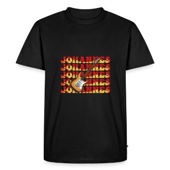 Johannes - Men's Premium Organic T-Shirt - black - Front - Nico (187cm)