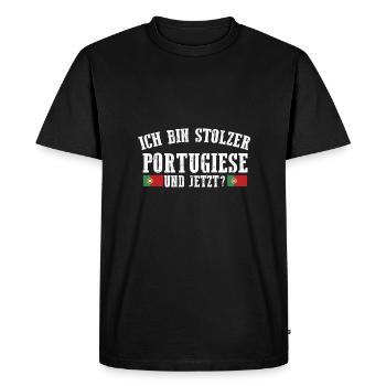 Portuguese Portugal - Men's Premium Organic T-Shirt - black - Front - Nico (187cm)
