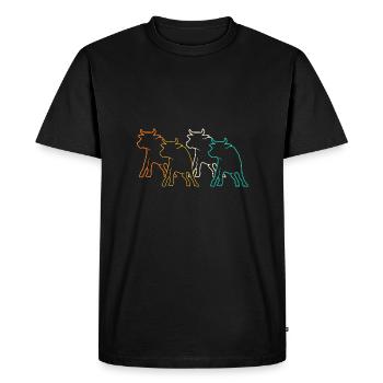 Bovins de buffle Bœufs - T-shirt Premium bio Homme - noir - Devant - Nico (187cm)
