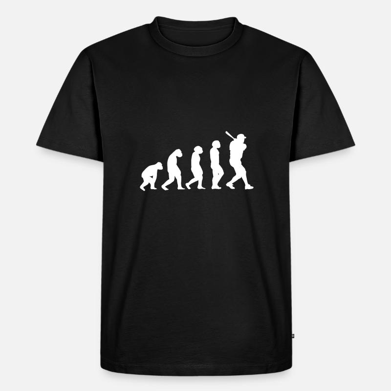 Baseballspieler Evolution Baseball - Männer Premium Bio T-Shirt - Schwarz
