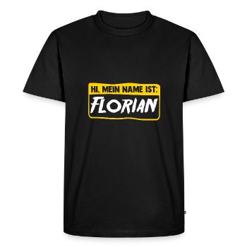 Florian - T-shirt Premium bio Homme - noir - Devant - Nico (187cm)