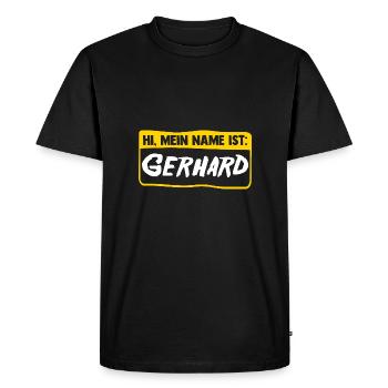 Gerhard - Men's Premium Organic T-Shirt - black - Front - Nico (187cm)