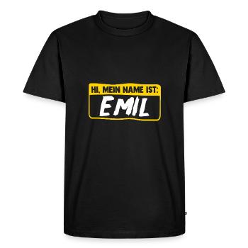Emil - T-shirt Premium bio Homme - noir - Devant - Nico (187cm)