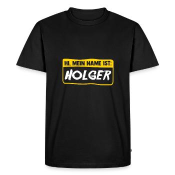 Holger - T-shirt Premium bio Homme - noir - Devant - Nico (187cm)