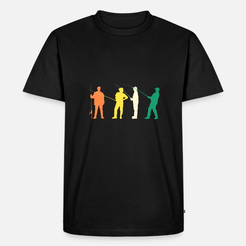 Angler Evolution Angeln - Männer Premium Bio T-Shirt - Schwarz