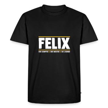 Felix - T-shirt Premium bio Homme - noir - Devant - Nico (187cm)
