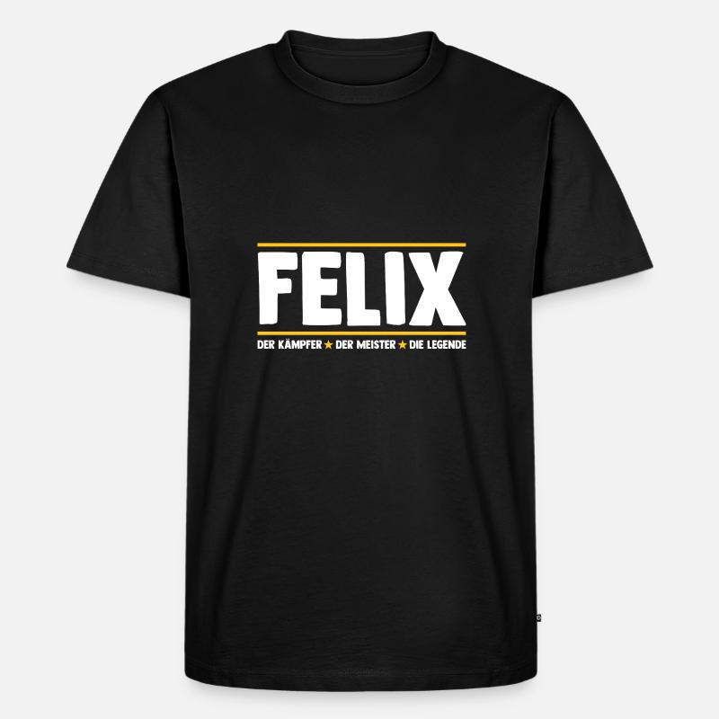 Felix - Männer Premium Bio T-Shirt - Schwarz