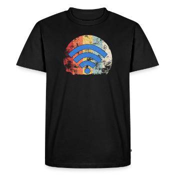 Cadeau vintage de téléphone portable de routeur d'Internet de Wifi Wifi - T-shirt Premium bio Homme - noir - Devant - Nico (187cm)