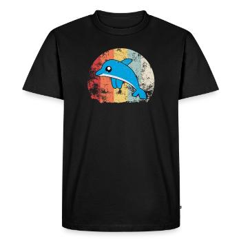 Doux cadeau de nageoire dauphin poisson cru - T-shirt Premium bio Homme - noir - Devant - Nico (187cm)