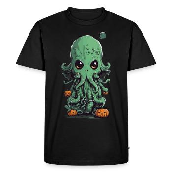 Mignon Kawaii Cthulhu Halloween Design - T-shirt Premium bio Homme - noir - Devant - Nico (187cm)