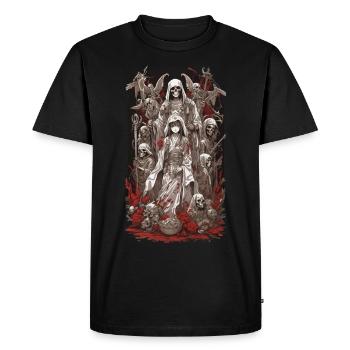 Occult Anime Gothic Streetwear Design - Men's Premium Organic T-Shirt - black - Front - Nico (187cm)