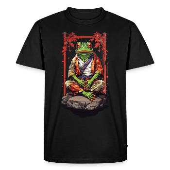 Grenouille spirituelle Méditation Art Esthétique Yoga - T-shirt Premium bio Homme - noir - Devant - Nico (187cm)