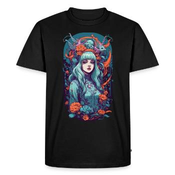 Fille gothique Pastel E-Girl Fantasy Design - T-shirt Premium bio Homme - noir - Devant - Nico (187cm)
