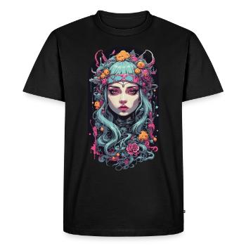 Gothique E-Girl Esthétique Occulte Streetwear Design - T-shirt Premium bio Homme - noir - Devant - Nico (187cm)