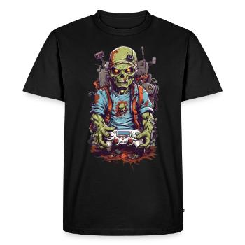 Zombie Gamer Ultimate Halloween Gaming Design - T-shirt Premium bio Homme - noir - Devant - Nico (187cm)