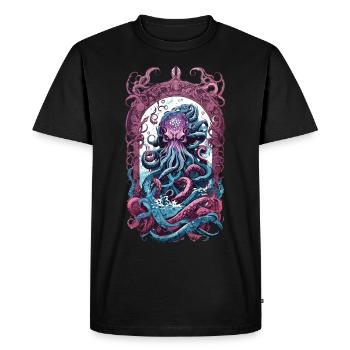 Kraken Goth Pastel occulte Halloween monstres marins - T-shirt Premium bio Homme - noir - Devant - Nico (187cm)