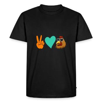 Poules Poule - T-shirt Premium bio Homme - noir - Devant - Nico (187cm)