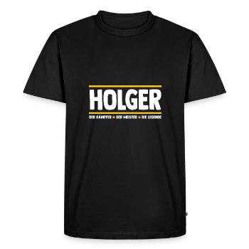 Holger - T-shirt Premium bio Homme - noir - Devant - Nico (187cm)