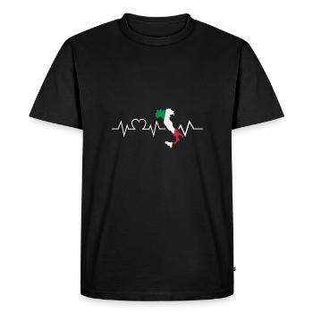 Italie Italien Italien Battement de cœur Italie - T-shirt Premium bio Homme - noir - Devant - Nico (187cm)